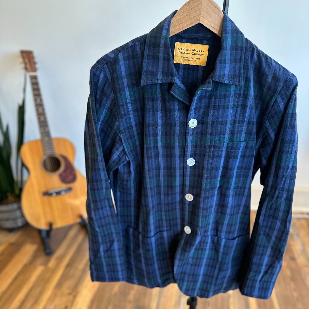 Original Madras Trading Company Chore Coat - Blue/Green - Size S